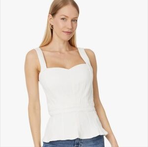 7 For All Mankind Women's Sweetheart Seamed Top White Size Large